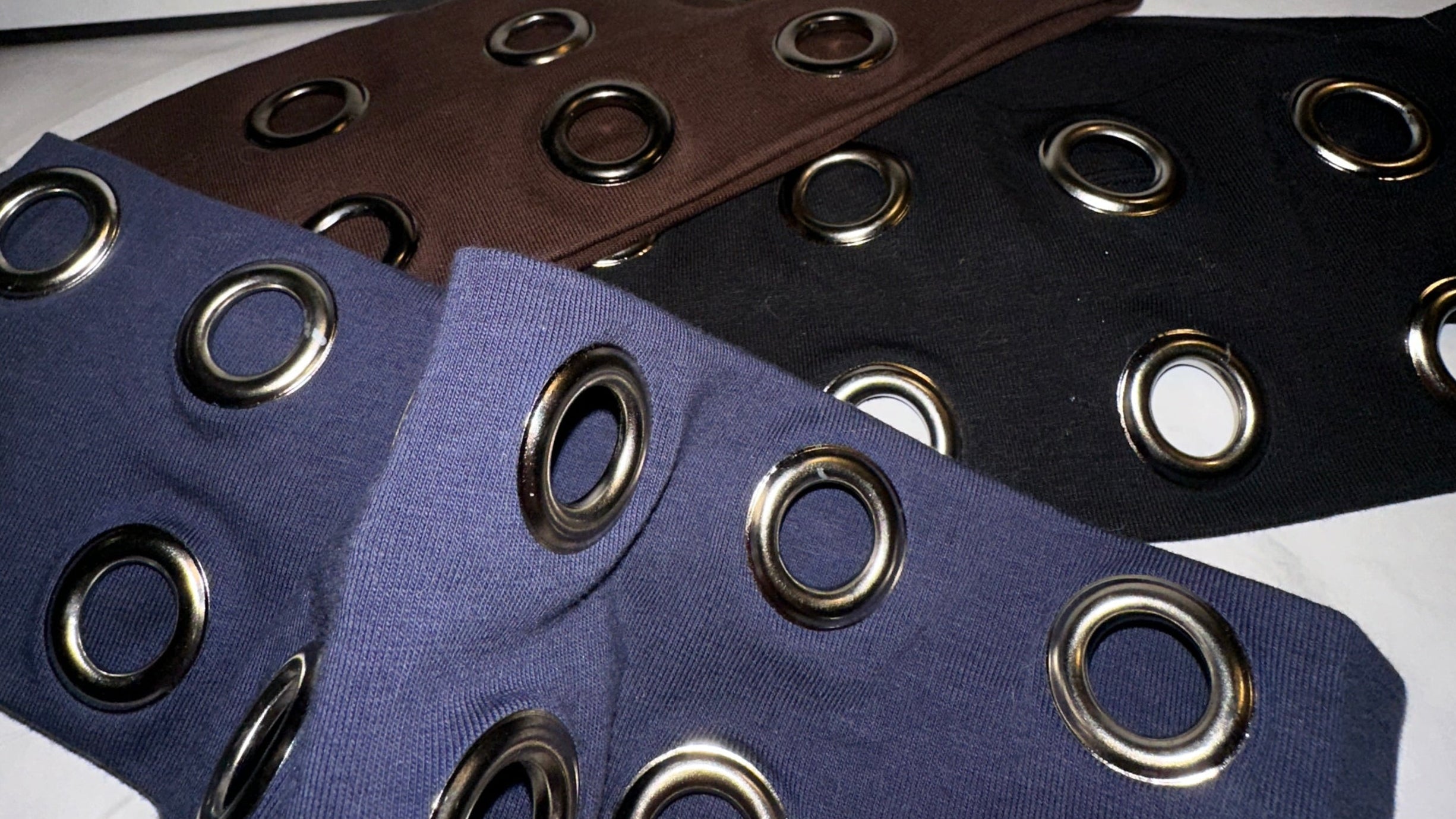 3 headbands with grommets
